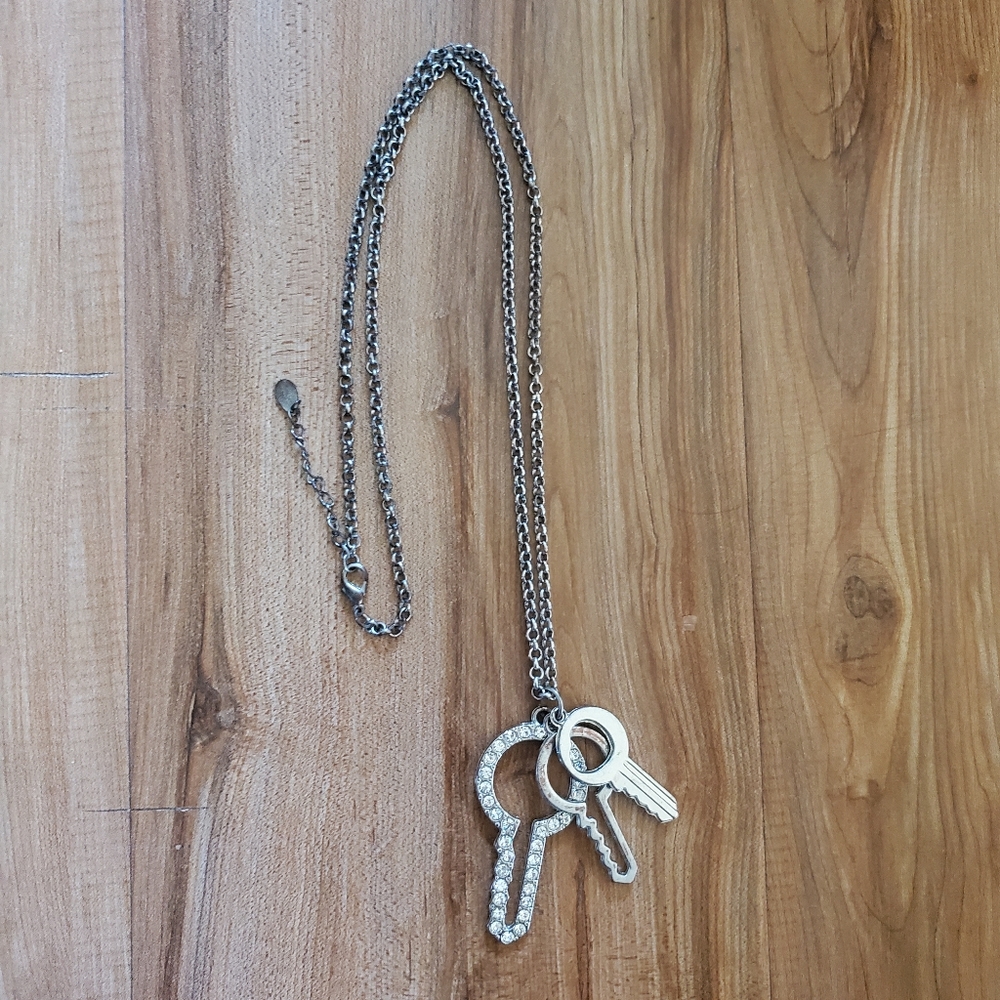 Silver Chain Necklace with Keys